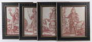 A set of eight decorator prints in black and gilt frames, 20th century, ​47 x 37cm overall - 2