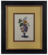 ARTIST UNKNOWN (Dutch School, 19th century), I.) Chinoiserie vase and flowers, ​II.) Tulips watercolour, one signed lower right "H. K.", 24 x 17cm - 2