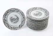 LIMOGES set of twenty French porcelain cabinet plates, 20th century, 22cm diameter