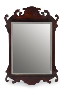 An antique Georgian style mahogany framed mirror, 19th century, 80 x 55cm