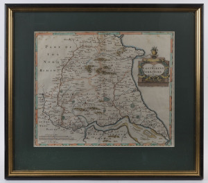 ENGLISH COUNTY MAPS: with "Oxford Shire" [1695] & "The East Riding of Yorkshire" [c.1720], both by Robert Mordern; attractively framed & glazed, each 55 x 61cm. (2)