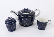 ARABIA "Valencia" Finish tableware, circa 1975, designed by Ulla Procopé (Finland, 1921-1968): teapot, mini lidded sugar bowl and mini creamer (three items).