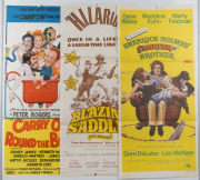 AMERICAN & ENGLISH COMEDIES: 1960s-70s daybill posters, all Australian printers/publishers: "Blazing Saddles", "Kill Charley Varrick", "The Hospital", "Carry On Round the Bend" and 5 others. (9 items). - 2
