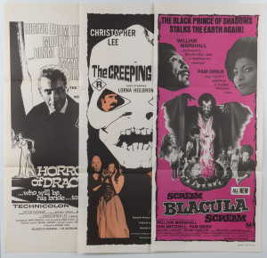 HORROR & FANTASY: 1960s-70s daybill posters, all Australian printers/publishers: "The night Evelyn came out of the grave", "Dark Places", "Blacula", "Scream Blacula Scream", "The Creeping Flesh" and "Horror of Dracula". (6 items).