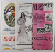 SEXPLOITATION: 1960s-70s daybill posters, all Australian printers/publishers: "10:30 P.M. Summer" (1966), "Pussycat Josephine" (1973), "Booby Trap", "Sensual Paradise", "The Wife Swappers", and "Games that Lovers Play". (6 items). - 2