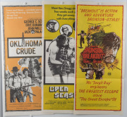 ALL ABOUT GUNS: 1960s-80s daybill posters, all Australian printers/publishers: "Capone", "Open Season", "Skyjack Kidnap", "The Taking Of Pelham One Two Three", "Dirty Harry", "Oklahoma Crude", "Breakout", (7 items). - 3