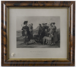 I.) EDWIN LANSEER R.A. (1802-1873), Deer Stalker, 19th century engraving, II.) SIR DAVID WILKIE R.A. (1785-1841), Death Of The Red Deer, 19th century engraving, both framed as a pair in period framing, 53 x 59cm each overall
