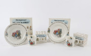 WEDGWOOD "Peter Rabbit" ceramics; circa 1981 and all "as new" in the original boxes: Mugs [NW64] (2), 8 inch plates [NM717] (2). (4 items).