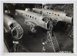 EUROPEAN AEROPLANES: A folder containing 1936-37 original photographs of Junkers planes including the JU86 "Buckeberg", the plane under construction, the JU86 model under construction for South African Railways & Harbours, the Dornier DO-18 flying boat, t