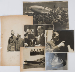 THE MacROBERTSON AIR RACE from ENGLAND to AUSTRALIA, October 1934: An album containing a collection of original photographs of different sizes, the largest being 19.5 x 31cm. Subjects include C.W.A. Scott & T. Campbell Black (the winning pilots), the Dutc