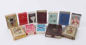 PLAYING CARDS: 12 decks and a double pack, some with advertising, of note an early Golliwog pack, 19th and early 20th century, (13 items)