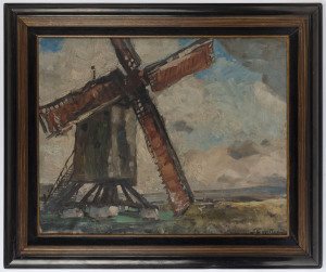 EUROPEAN SCHOOL, landscape with windmill, oil on canvas, (signed Fouilton? lower right), 60 x 76cm.