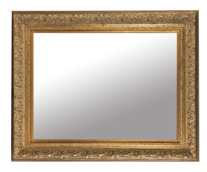 An ornate gilt frame over mantel mirror, 126 x 157cm