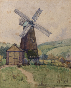 WINIFRED CADDY (1884-1981), Polgate Mill, Sussex England, watercolour, signed lower right "Winifred Caddy", artist label verso with title, ​35 x 29cm