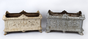 A pair of garden planter tubs, painted cast iron, 19th/20th century, ​35cm high, 65cm wide, 35cm deep