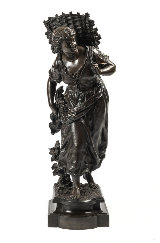 ERNEST RANCOULOT (1870-1915), (The Grape Harvest), cast bronze, late 19th century, ​105cm high