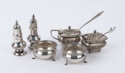 Assorted sterling silver condiments and table wares, 20th century, (8 items), ​the largest 7cm high, 270 grams total