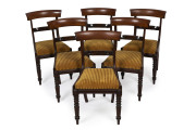 A fine set of six English mahogany spade back Trafalgar chairs, early 19th century, with 1957 purchase receipt for £120 from George McPhee Antiques, Melbourne