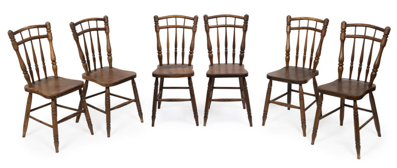 Six assorted Australian cottage chairs, blackwood and kauri pine, circa 1900