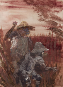 JAMES WIGLEY (1917-1999), Cane Cutters, watercolour and gouache, 75 x 53cm