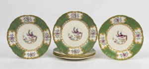 MINTONS set of six pheasant patterned cabinet plates, factory mark to base, 23cm diameter