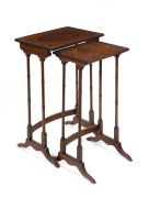 A nest of two tables, mahogany with cross banded top, early 20th century, 68cm high, 45cm wide, 33cm deep