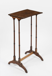 An antique English occasional table, early 20th century, (stretcher replaced), 71cm high, 41cm wide, 30cm deep