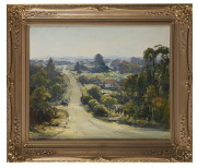 ROBERT JOHNSON (1890-1964), Eastwood Farm Lands, oil on canvas board, signed lower left "Robert Johnson", Art Lovers Gallery label verso with 85 guinea price tag, 45 x 55cm