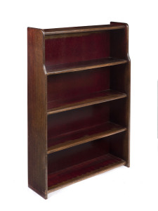 Australian hardwood bookshelf, mid 20th century, 110cm high, 78cm wide, 21cm deep