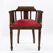 An Australian blackwood captain's chair, early 20th century, 62cm across the arms