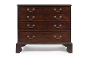 A Georgian mahogany chest of four drawers, early 19th century, ​86cm high, 90cm wide, 47cm deep