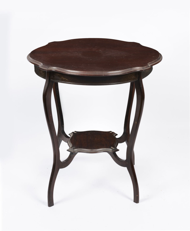 An antique English mahogany parlour table, late 19th century, ​71cm high, 65cm wide, 65cm deep