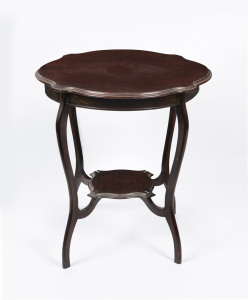 An antique English mahogany parlour table, late 19th century, ​71cm high, 65cm wide, 65cm deep