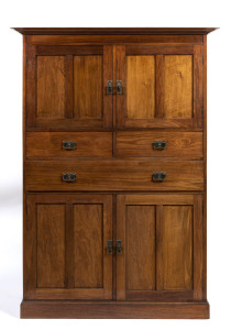 HARRY GOLDMAN (attributed) doctor's cabinet, Australian blackwood, interior fitted with slides and drawers, circa 1920, 186cm high, 120cm wide, 55cm deep