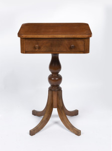 A reproduction Georgian style mahogany bedside table on pedestal base, 20th century, ​68cm high, 46cm wide, 36cm deep