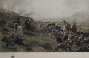 ROBERT GIBB (British), Forward The 42nd Alma, 1854, coloured engraving, signed in plate lower left "Robert Gibb, 1888", 53 x 82cm, 73 x 99cm overall