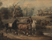 Two antique hand-coloured engravings in later 20th century frames, the larger 47 x 67cm overall - 2
