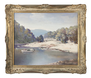 JAMES NORTHFIELD (1887-1973), Eildon, Small Harbour, oil on board, signed lower right "James Northfield", titled verso with 165 guinea price tag, 59 x 71cm