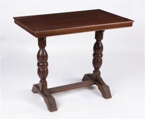 An Australian cedar occasional table, mid 20th century, 74cm high, 91cm wide, 55cm deep