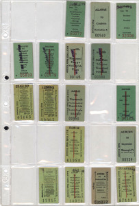 RAILWAY TICKETS - NEW SOUTH WALES: 1960s-1990s Edmondson Tickets 'A' to' Y' collection of 'Scheme' era tickets in three volumes, mostly in green with some other colours noted, Suburban and Country routes. (approx 730).