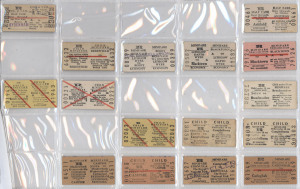 RAILWAY TICKETS - NEW SOUTH WALES: State Railway Authority 'Minifare' & 'Child Minifare' and 'Off Peak' and 'Child Off Peak' selection in alphabetical order; also Special Excursion & Child Special Excursion including 1950s-60s tickets; 1980s-90s SRA famil