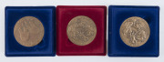 Coins - World: Israel: 1988-89 State Medals in Bronze (59mm diameter) comprising 'Saw You Weltering in Your Blood - In Memory of Polish Jewry' (2), & 'May the Lord Bless You - Priestly Blessing', Unc. (3)