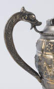 An antique Burmese silver teapot with rural scene frieze and remains of gilt finish, 19th/20th century, ​23cm high, 775 grams - 7