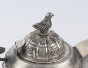 An antique Burmese silver teapot with rural scene frieze and remains of gilt finish, 19th/20th century, ​23cm high, 775 grams - 8