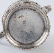 An antique Burmese silver teapot with rural scene frieze and remains of gilt finish, 19th/20th century, ​23cm high, 775 grams - 15