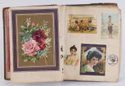 An antique scrap album displaying a fine array of period chromolithography of mainly British and Colonial subjects, late 19th and early 20th century. - 2