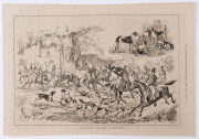 THE HUNT: A collection of mainly full-page etchings, engravings, lithographs and other illustrations of events, horses and riders, mishaps and falls, mainly from the English "The Illustrated Sporting and Dramatic News", "The Illustrated London News",  of - 3