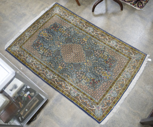 Qum Persian hand-woven silk rug, 170 x 110cm