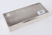 An English Art Deco sterling silver cigarette box, circa 1930s, ​21.5cm wide - 2