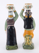 QUIMPER French earthenware pair of figural candle sticks, ​21cm high - 4